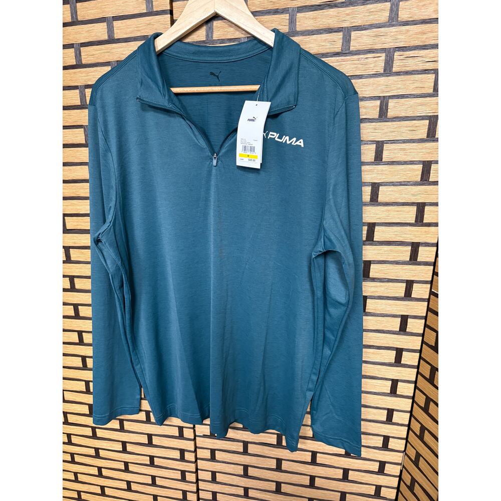 Puma Green‎ 1/4 Zip Pullover Size Medium